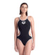 Arena One Women's Double Cross Back Swimsuit - BLACK-WHITE-SILVER