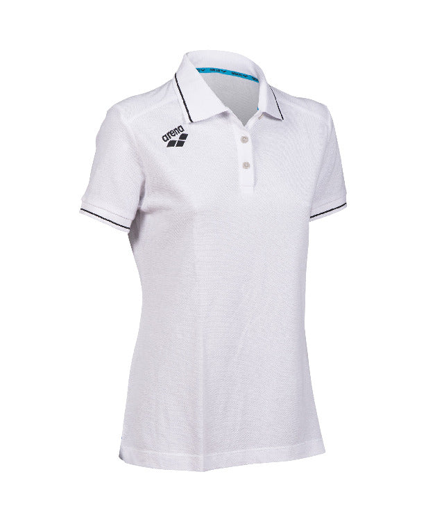 Arena Team Women's Solid Cotton Polo t-shirt - White