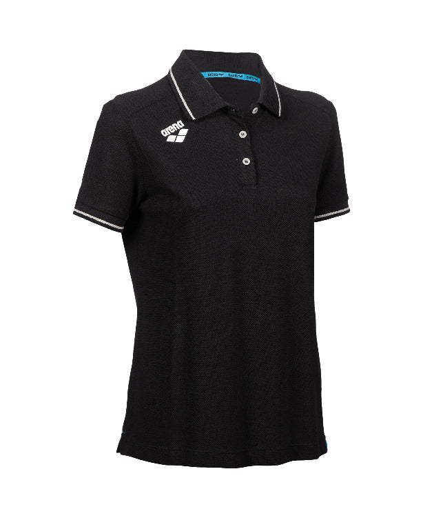 Arena Team Women's Solid Cotton Polo t-shirt - Black