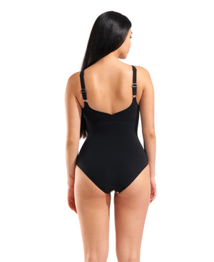 Arena Alina Wing Back Swimsuit - Black / White Multi