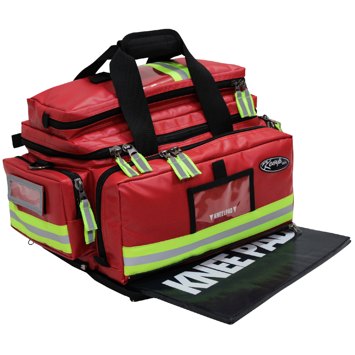 Kemp USA Premium Large Professional Trauma Bag - Kemp USA Tarpaulin Fluid Resistant Large Professional Trauma Bag, Red