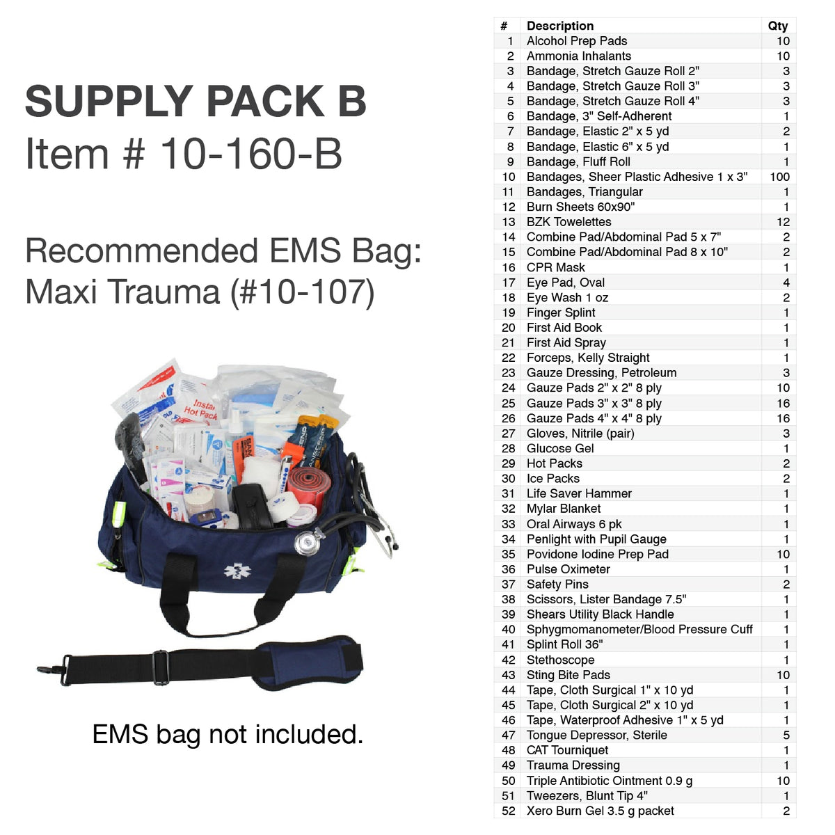 Kemp USA Medical Supply Pack - B
