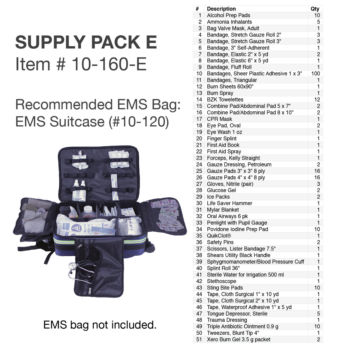 Kemp USA Medical Supply Pack - E