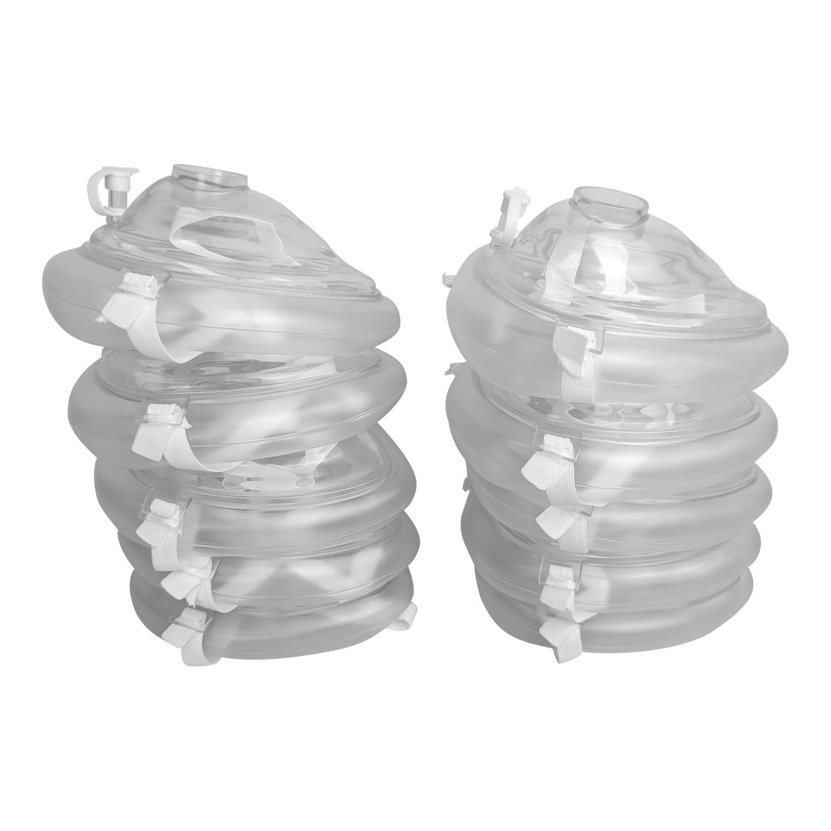 Kemp USA CPR Training Mask Kit with CPR Mask Cuffs & Training Valves (10 Sets) - Default Title