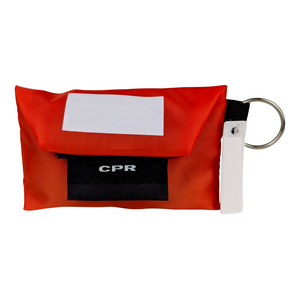 Kemp USA CPR Face / Mouth Disposable Shield - w/ Nitrile Gloves in Keychain Pouch