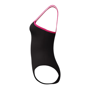 Speedo Solid Closed BACK Hydrobra ONE Piece - ANTHRACITE/MARGARITA PINK