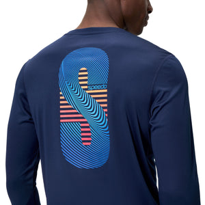 Speedo LONG Sleeve Graphic SWIM Shirt - PEACOAT/RED