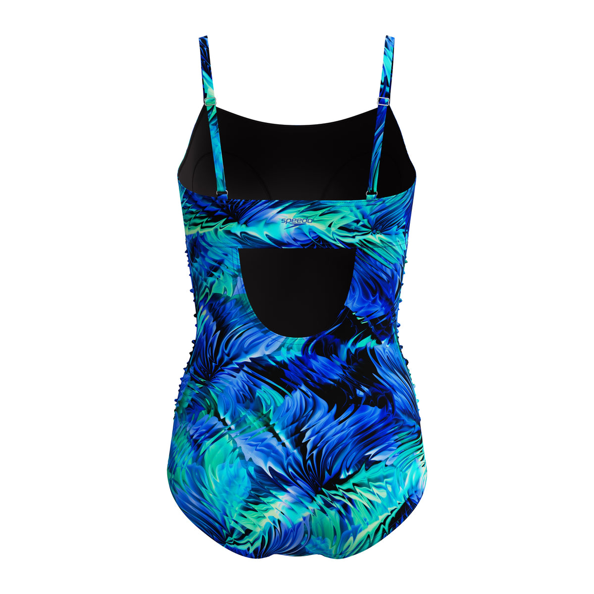 Speedo Adjustable Print Shirred ONE Piece - ANTHRACITE/DEEP SAPPHIRE