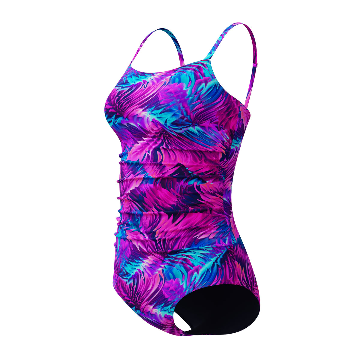 Speedo Adjustable Print Shirred ONE Piece - PEACOAT/MARGARITA PINK