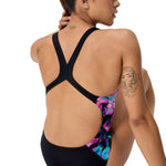 Speedo Female Placement Printed Powerback - FIREWORK BURST/BLACK