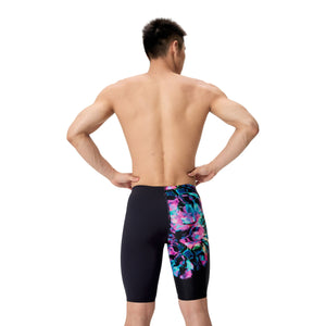 Speedo MALE Placement Printed Jammer - GLITCHY GARDEN/BLACK