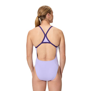 Speedo Female Solid Turnback - BRIGHT LAVENDER