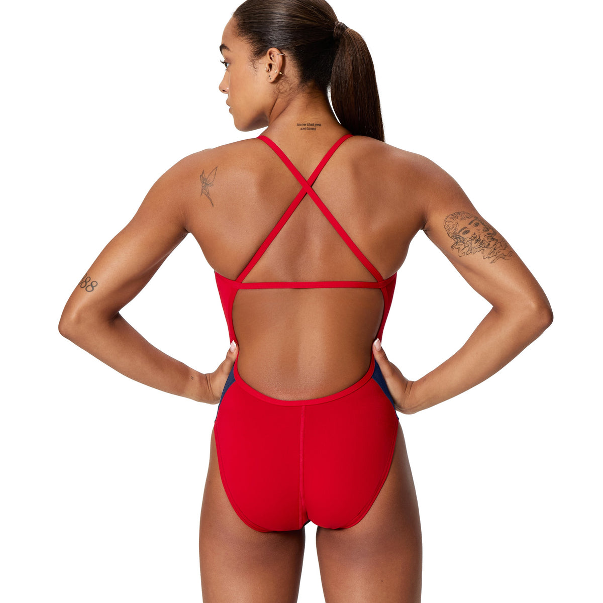Speedo EDGE Splice Crossback - TEAM NAVY/RED
