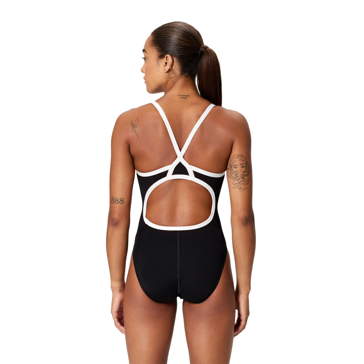 Speedo Adult Endurance+ Solid Flyback - TEAM BLACK/WHITE