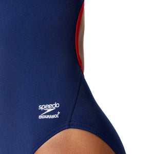 Speedo Adult Endurance+ Solid Flyback - TEAM NAVY/RED