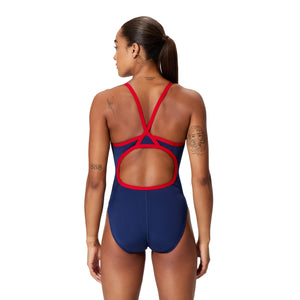 Speedo Adult Endurance+ Solid Flyback - TEAM NAVY/RED