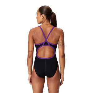 Speedo Adult Endurance+ Solid Flyback - TEAM BLACK/PURPLE