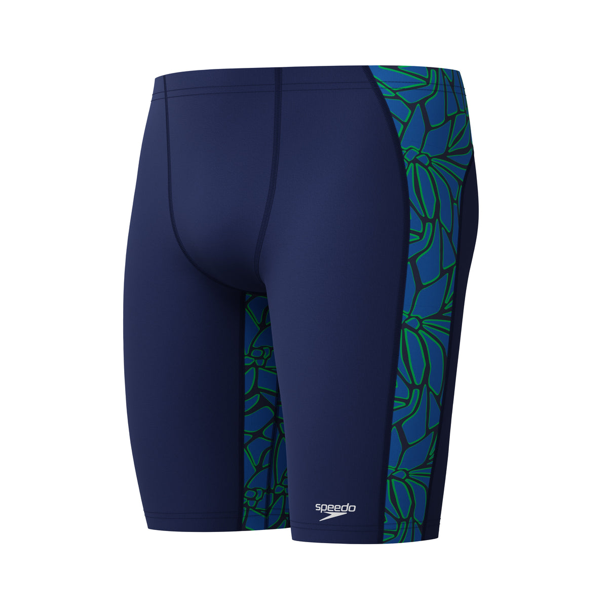 Speedo Male Petal Polygon Jammer - TEAM ROYAL BLUE/BRIGHT GREEN