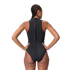 Speedo Solid BOOM Hydrasuit ONE Piece - ANTHRACITE/MAYAN BLUE