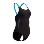 Speedo Solid BOOM Leaderback ONE Piece - ANTHRACITE/MAYAN BLUE