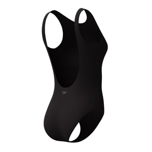 Speedo Solid HIGH NECK ONE Piece - ANTHRACITE