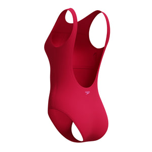 Speedo Solid HIGH NECK ONE Piece - RUBY