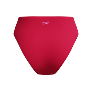 Speedo Solid Cheeky HIGH Waist Bikini Bottom - RUBY