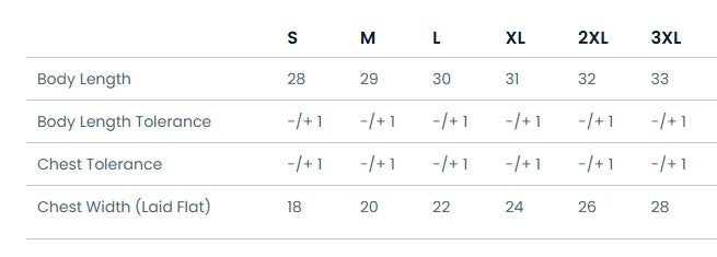 Adult Size Chart