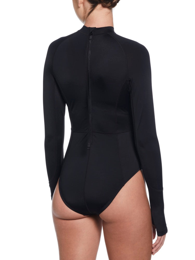 Nike Swim Hydralock Fusion Women's Long Sleeve One Piece - Black alternate image 1
