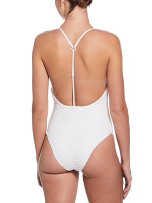 Nike Swim Women's Terry Texture Y-Back One Piece - White alternate image 1