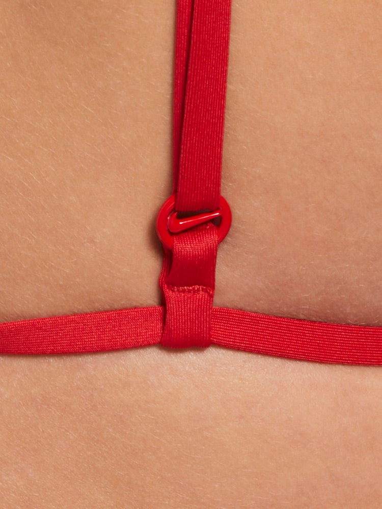 Nike Swim Women's Terry Texture Triangle Bikini Top - University Red alternate image 4