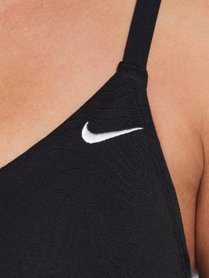 Nike Swim Women's Jacquard Texture V-Neck Midkini - Black alternate image 2