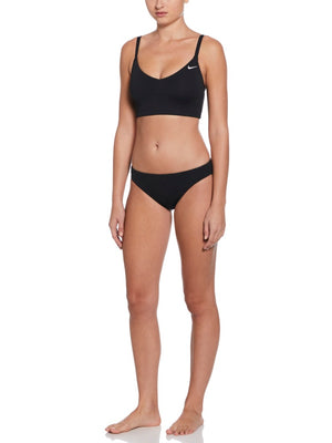 Nike Swim Women's Jacquard Texture V-Neck Midkini - Black alternate image 3