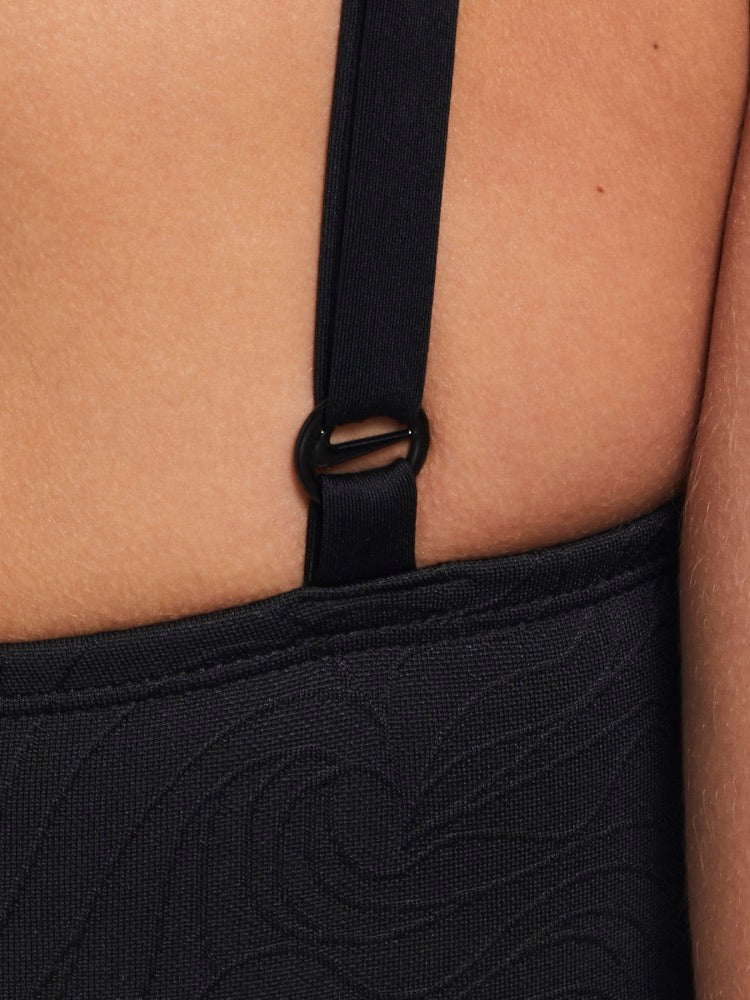 Nike Swim Women's Jacquard Texture V-Neck Midkini - Black alternate image 4