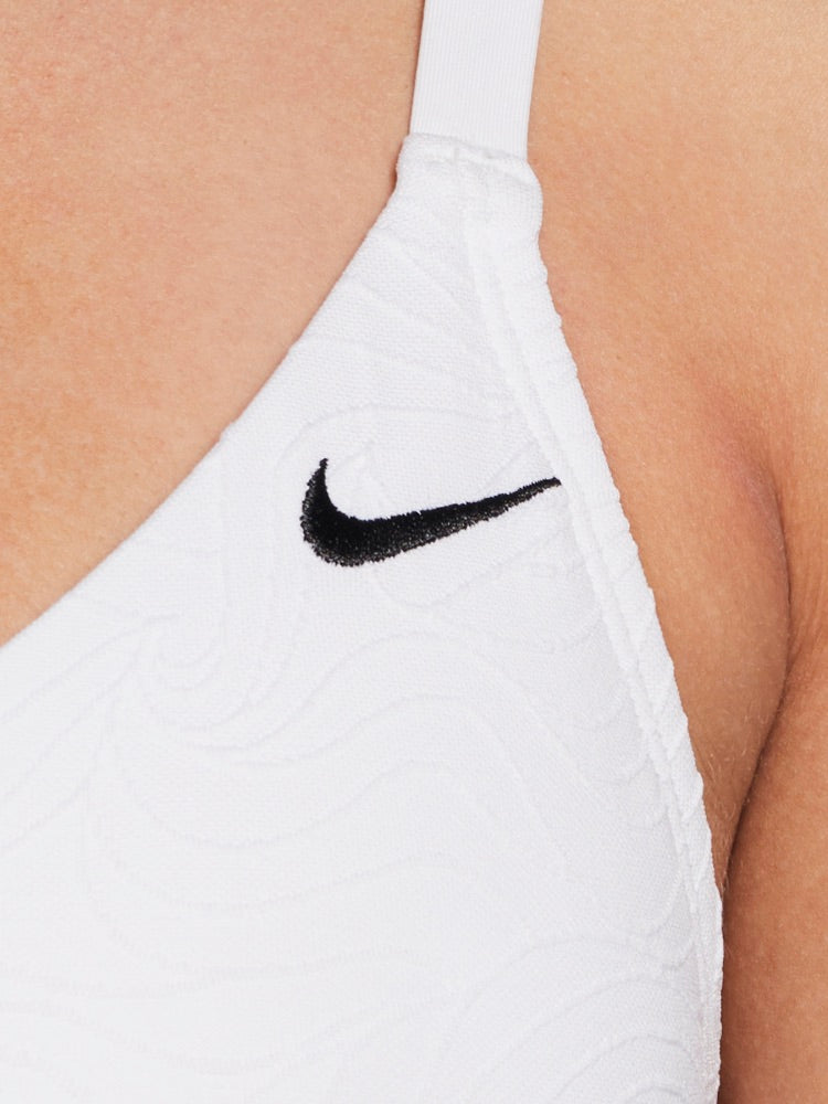 Nike Swim Women's Jacquard Texture V-Neck Midkini - White alternate image 2