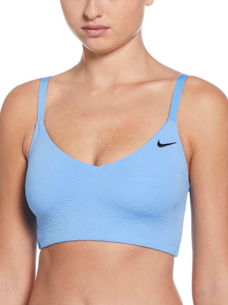 Nike Swim Women's Jacquard Texture V-Neck Midkini - University Blue