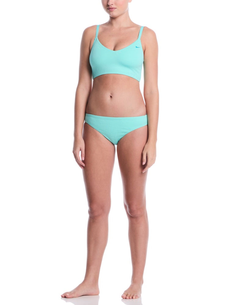 Nike Swim Women's Jacquard Texture V-Neck Midkini - Bleached Turq alternate image 3