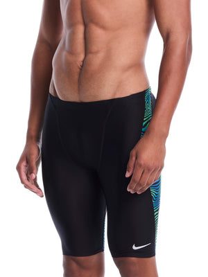 Nike Swim Hydrastrong Water Stripe Men's Jammer - Blue Green
