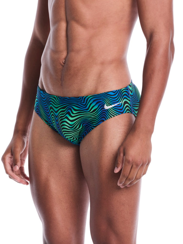 Nike Swim Hydrastrong Water Stripe Men's Brief - Blue Green