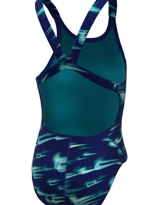 Nike Swim Hydrastrong Big Kids' (Girls') Fastback One Piece - Green Abyss alternate image 1