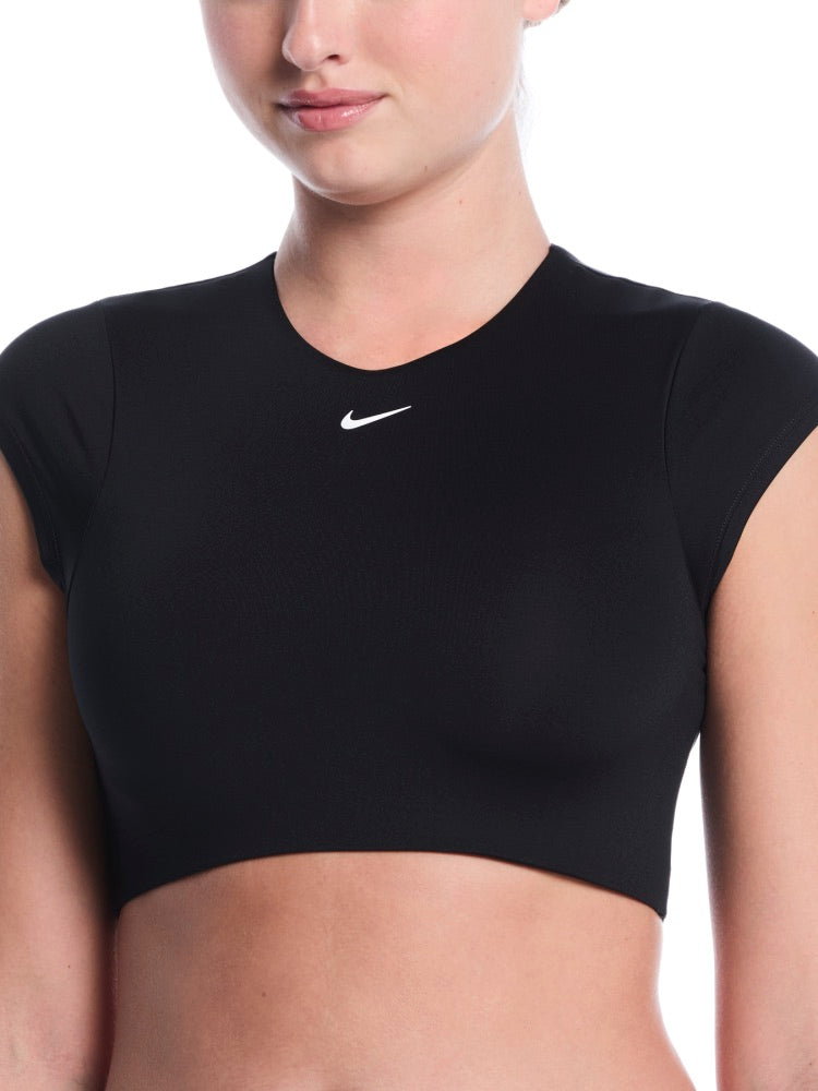 Nike Swim Women's Cropped Swim Top - Black