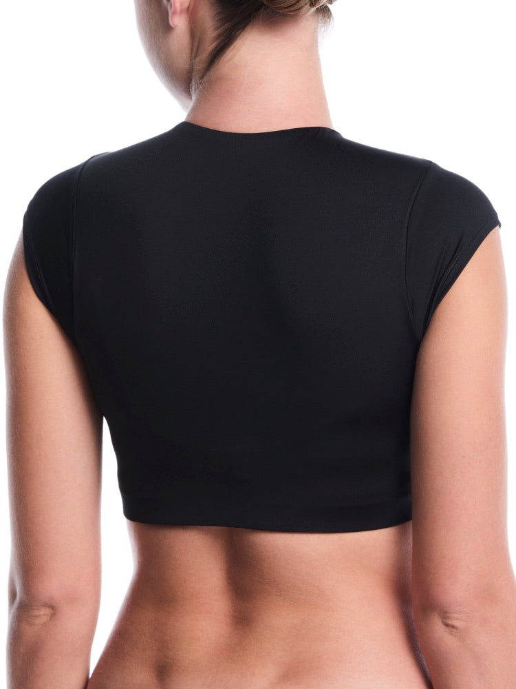 Nike Swim Women's Cropped Swim Top - Black alternate image 1