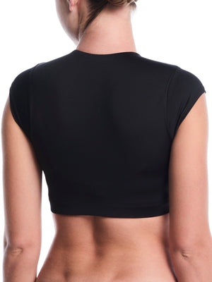 Nike Swim Women's Cropped Swim Top - Black alternate image 1