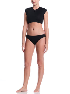 Nike Swim Women's Cropped Swim Top - Black alternate image 3