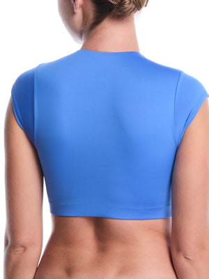 Nike Swim Women's Cropped Swim Top - Blue Crystal alternate image 1