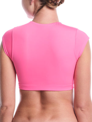 Nike Swim Women's Cropped Swim Top - Pink Glow alternate image 1