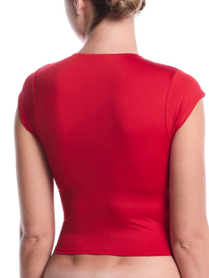 Nike Swim Effortless Essential Women's Cap Sleeve Swim Top - Gym Red alternate image 1