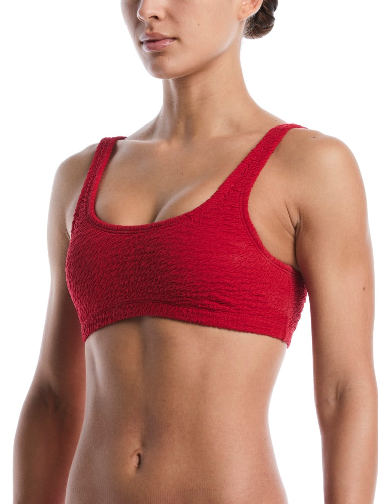 Nike Swim Women's Shoreline Texture Bralette Bikini Top - Gym Red