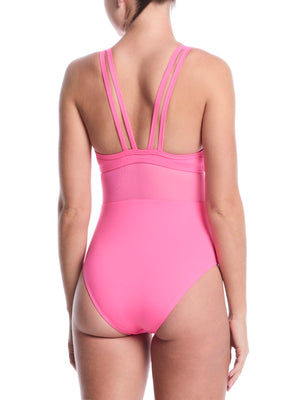 Nike Swim Women's V-Back One Piece - Pink Glow alternate image 1