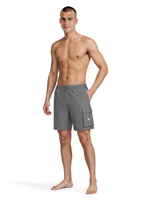 Nike Swim Voyage Essential Men's 7" Brief-Lined Volley Short - Cool Grey